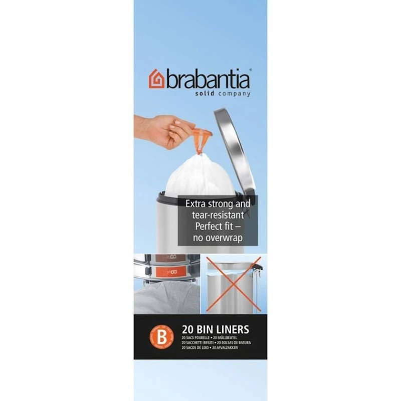 Zibil torbaları Brabantia PerfectFit B, 5 l, rulon, 20 əd Zibil torbaları Brabantia PerfectFit B, 5 l, rulon, 20 əd