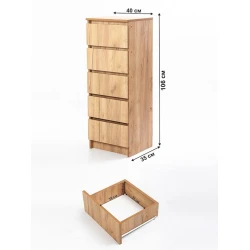 Комод, 106x35x40 см, ЛДСП, коричневый Комод, 106x35x40 см, ЛДСП, коричневый