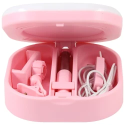 Masaüstü güzgü LED, plastik, çəhrayı, 16x16x6 sm Masaüstü güzgü LED, plastik, çəhrayı, 16x16x6 sm