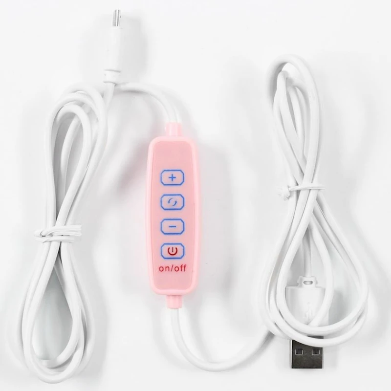 Настольное зеркало LED, пластик, розовое, 16x16x6 см