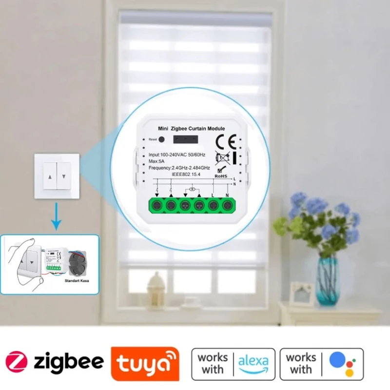 Умное реле Zigbee Tuya для управления шторами - ZPM-01 Умное реле Zigbee Tuya для управления шторами - ZPM-01