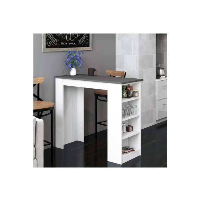 Барная стойка Tekila 12115585, ЛДСП, белый, 120x51x101 см Барная стойка Tekila 12115585, ЛДСП, белый, 120x51x101 см