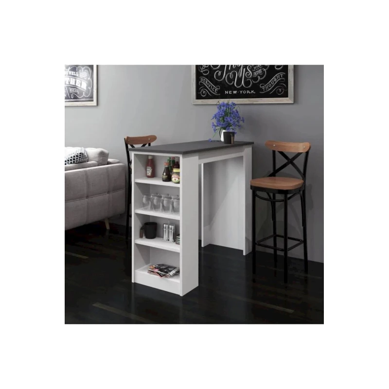 Барная стойка Tekila 12115585, ЛДСП, белый, 120x51x101 см Барная стойка Tekila 12115585, ЛДСП, белый, 120x51x101 см