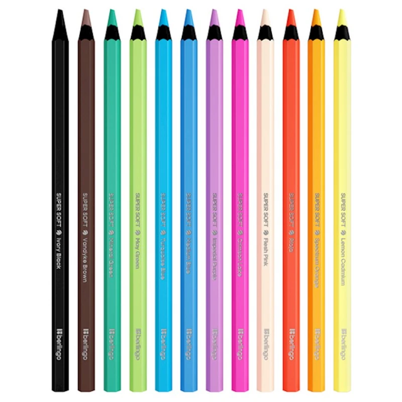 Набор карандашей Berlingo SuperSoft Blackwood 12 цветов