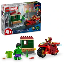Конструктор LEGO Marvel Iron Man with Bike and The Hulk 76287, 4+ лет, 68 элементов