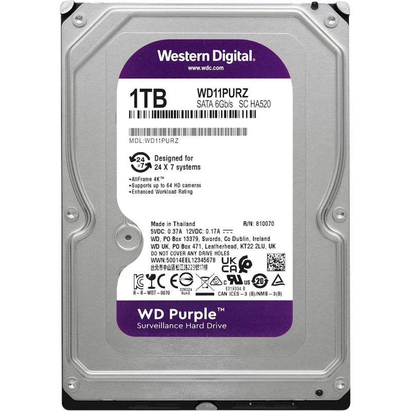 Жесткий диск Western Digital 1 TB Purple SATA III 3.5 Жесткий диск Western Digital 1 TB Purple SATA III 3.5