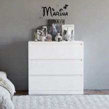 Komod Marina 3563_M25Kom3l1stvorka+White, LDSP, 85x50x70 sm, ağ