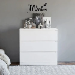 Комод Marina 3563_M25Kom3l1stvorka+White, ЛДСП, 85x50x70 см, белый