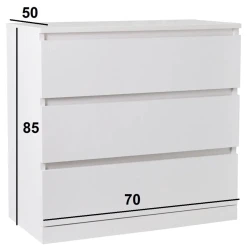 Комод Marina 3563_M25Kom3l1stvorka+White, ЛДСП, 85x50x70 см, белый