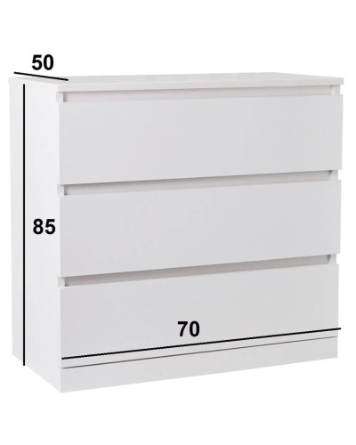 Komod Marina 3563_M25Kom3l1stvorka+White, LDSP, 85x50x70 sm, ağ