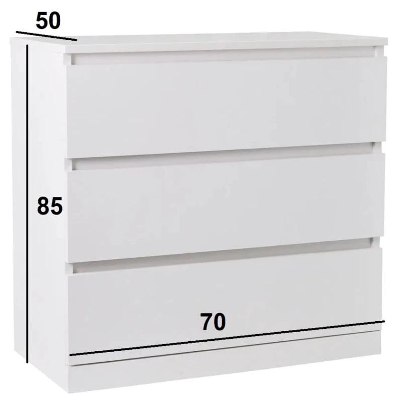 Комод Marina 3563_M25Kom3l1stvorka+White, ЛДСП, 85x50x70 см, белый Комод Marina 3563_M25Kom3l1stvorka+White, ЛДСП, 85x50x70 см, белый