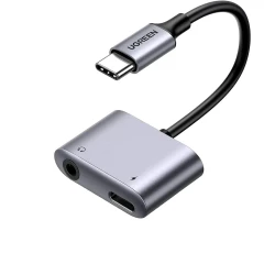 Конвертер Ugreen CM231 USB-C в USB-C + 3.5mm