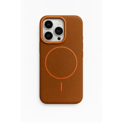 Çexol Euroacs Apple iPhone 16 Pro üçün Orange-Brown