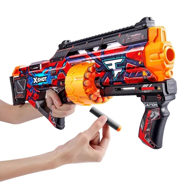 Бластер Zuru X-Shot Skins Last Stand Dart Faze, 16 дротиков, 8+, разноцветный