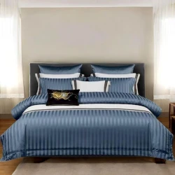 Комплект постельного белья MiraNova 222, пододеяльник 200x220 см, простыня 220×230 см, 2 наволочки 50x70 см, двуспальный, синий