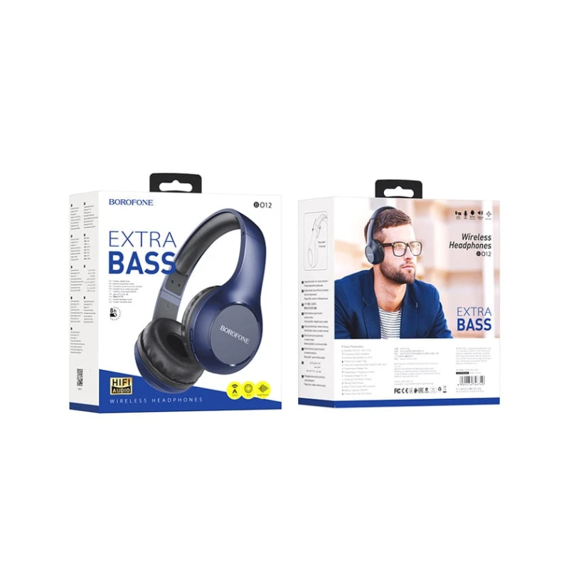 Беспроводные наушники Borofone BO12 Blue + Проводные наушники Borofone BM77 Black