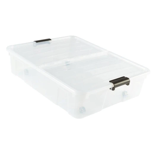 Контейнер для хранения вещей JYSK Home Box, прозрачный, 56х70х19 см Контейнер для хранения вещей JYSK Home Box, прозрачный, 56х70х19 см