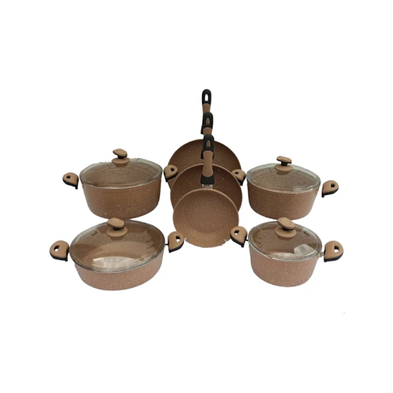 Qab-qacaq dəsti Canali EVDC012, 11 parça, alüminium/qranit, qəhvəyi