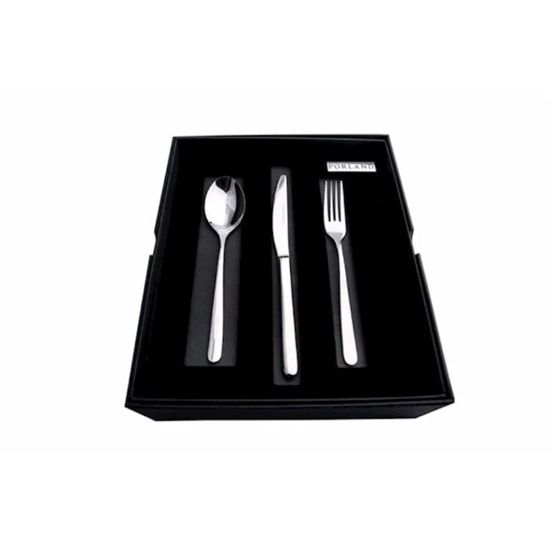 Набор столовых приборов Porland Solenza, мытье в посудомоечной машине, нержавеющая сталь, серебристый, 19/22 см, на 6 персон, 18 предметов