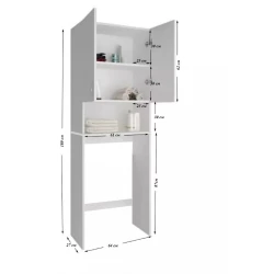 Шкаф для стиральной машины Letta ЛДСП, белый/древесный, 180x27x64 см Шкаф для стиральной машины Letta ЛДСП, белый/древесный, 180x27x64 см