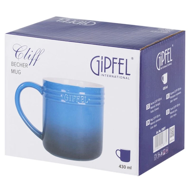 Кружка Gipfel Cliff 51877, керамика, синий, 430 мл Кружка Gipfel Cliff 51877, керамика, синий, 430 мл