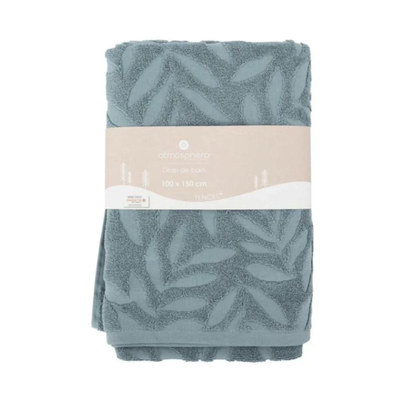 Полотенце банное Atmosphera, 100x150, хлопок, жаккардовая, синий