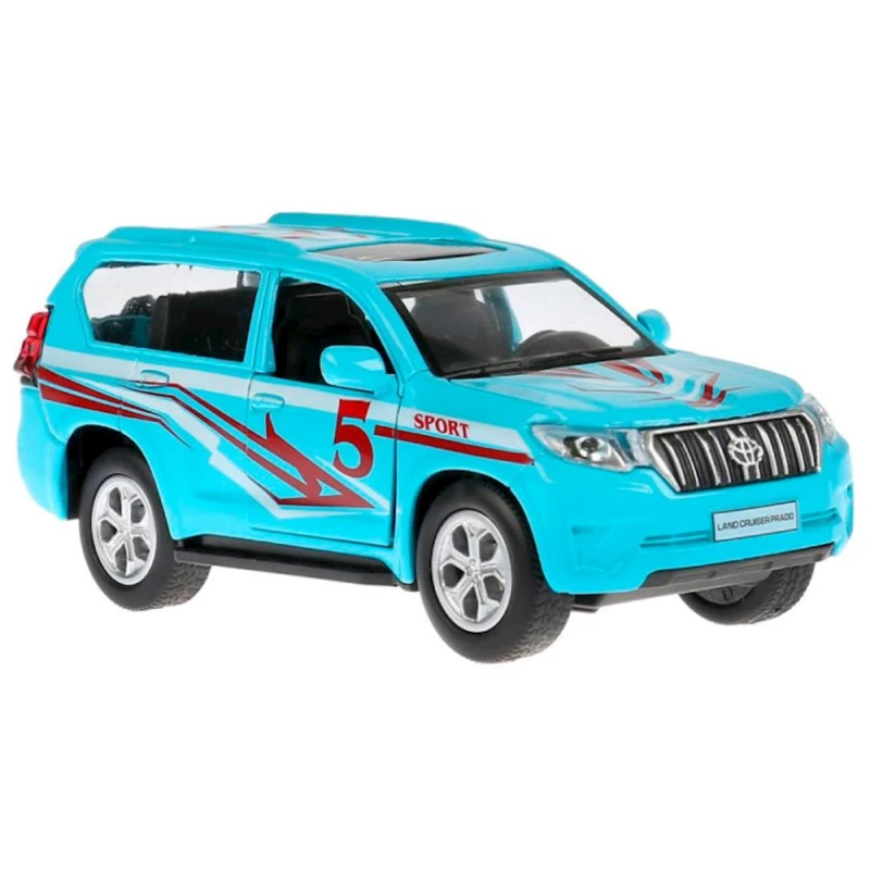 Машинка Технопарк Toyota Prado Спорт, длина 12 см, от 3 лет, металл, открываются дверцы, голубой
