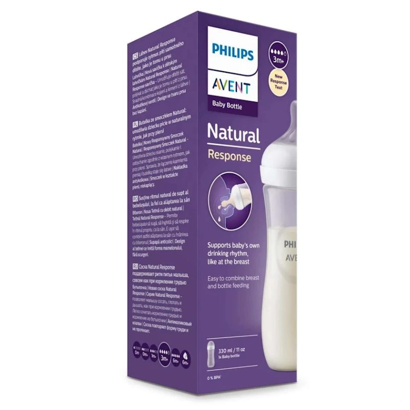 Qidalanma üçün qab Philips AVENT Natural Response 906/01, plastik, 3 aydan, 330 ml