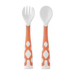 Набор ложка и вилка Roxy Kids RFD-002-O, гибкий, оранжевый
