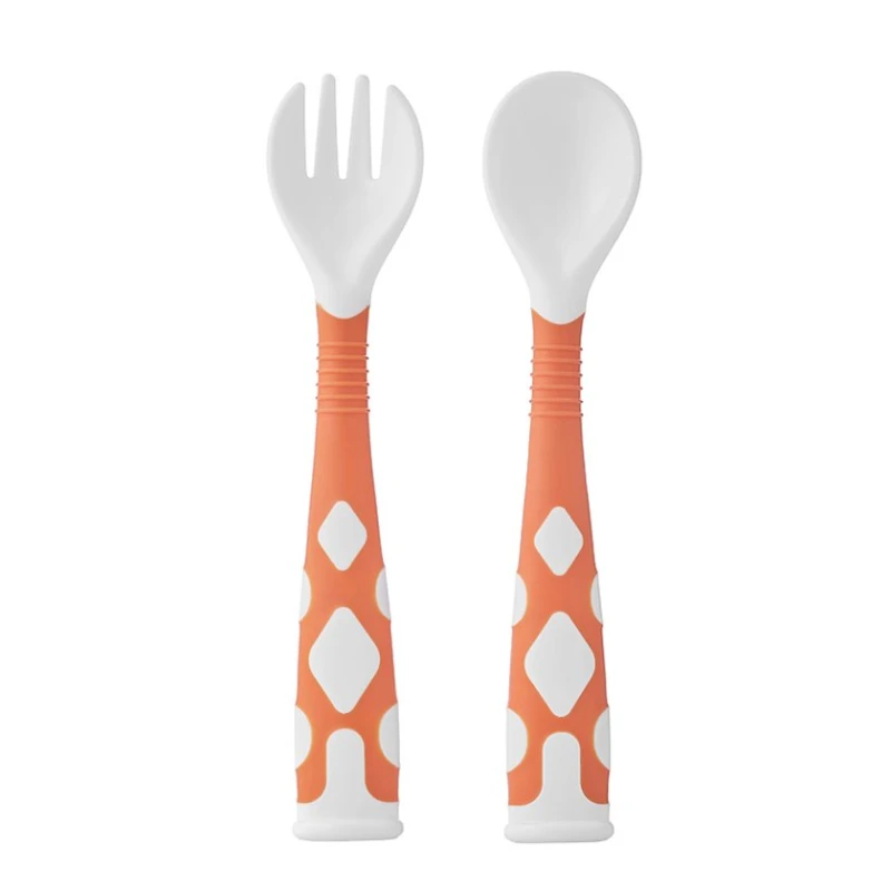 Набор ложка и вилка Roxy Kids RFD-002-O, гибкий, оранжевый