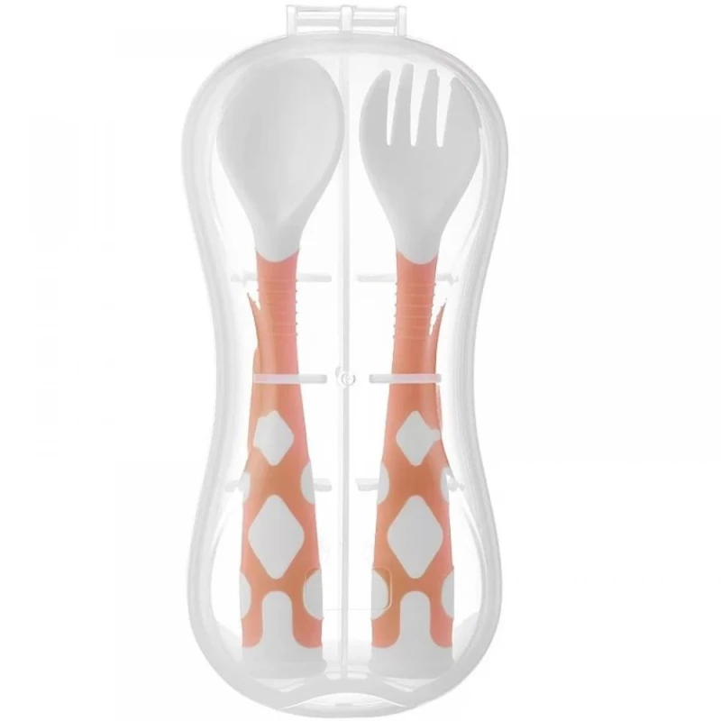 Набор ложка и вилка Roxy Kids RFD-002-O, гибкий, оранжевый