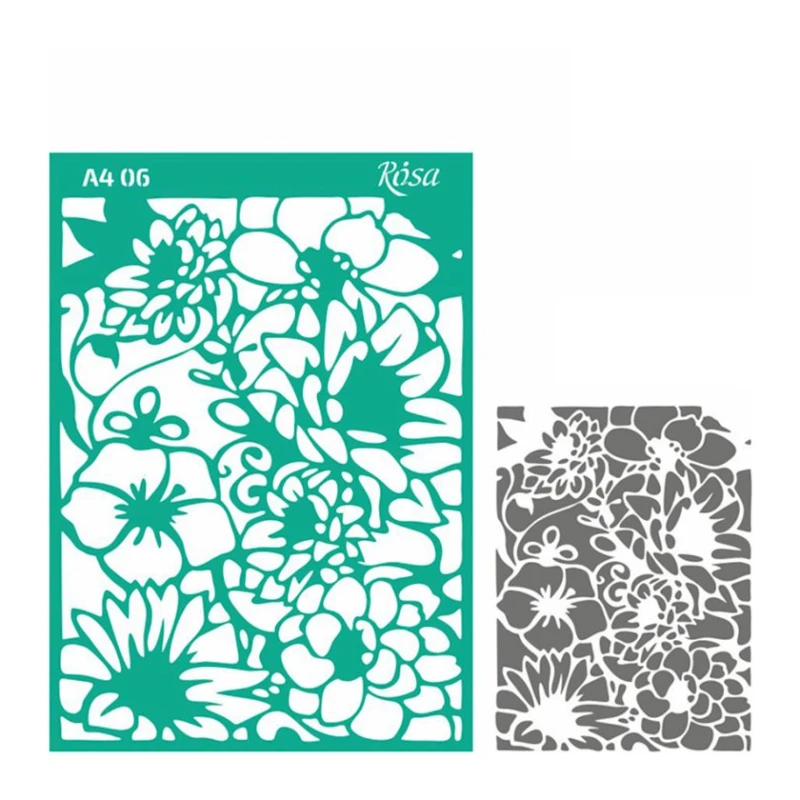 Çoxdəfəli yapışqan trafaret Rosa Talent №06, А4, 21х29.7 sm, fon