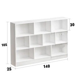 Стеллаж Ev Plus Elves, 105x25x140 см, ЛДСП, белый