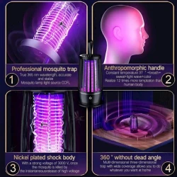 Ультрафиолетовая лампа от насекомых 235, черная Ультрафиолетовая лампа от насекомых 235, черная