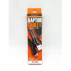 Kabel USB Moxom USB to Type-C 2.4A Black