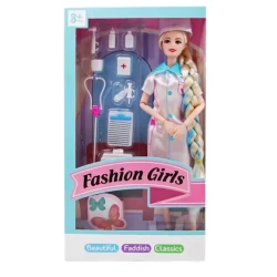 Игровой набор Fashion Girls: кукла-врач + медицинские инструменты, пластик, 3+