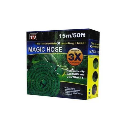 Шланг для полива Magic Hose, растягивающийся, с распылителем, синий, 15 м Шланг для полива Magic Hose, растягивающийся, с распылителем, синий, 15 м