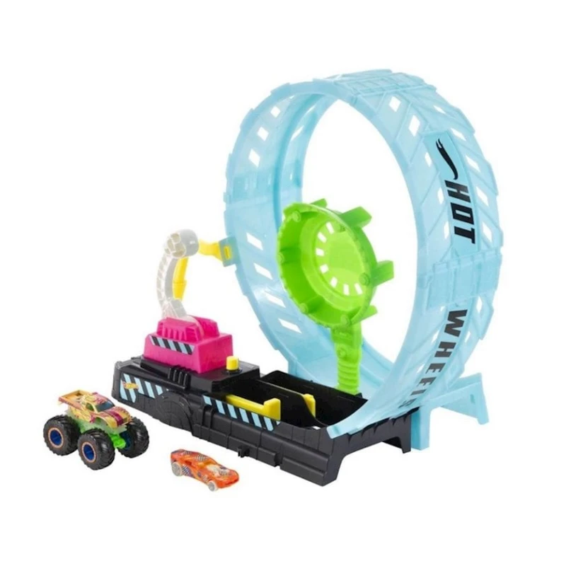 Игровой набор Hot Wheels Monster Trucks Epic Loop Glow in the Dark HBN02 Испытание петлей, 4-8 лет