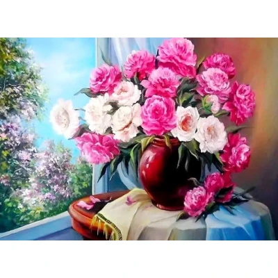 Nömrələr üzrə rəsm çəkmə Çiçəklər 30x40 sm