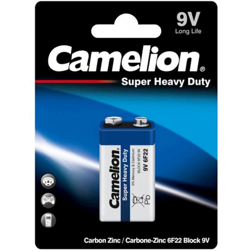 Батарейка Camelion Super Heavy Duty Carbon Zinc 9V 6F22 Батарейка Camelion Super Heavy Duty Carbon Zinc 9V 6F22