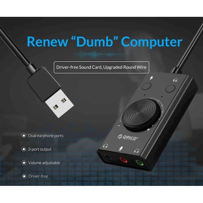 Səs kartı Oirco SC2-BK-BP Sound 3x Aux