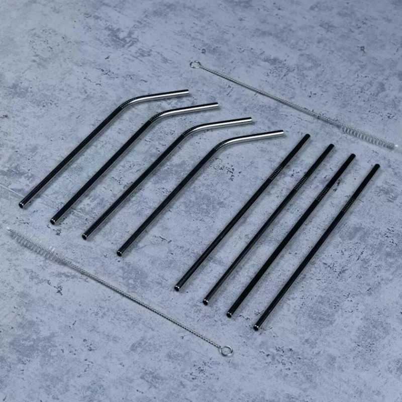 Набор трубочек, 10 шт, нержавеющая сталь, серебристый Набор трубочек, 10 шт, нержавеющая сталь, серебристый