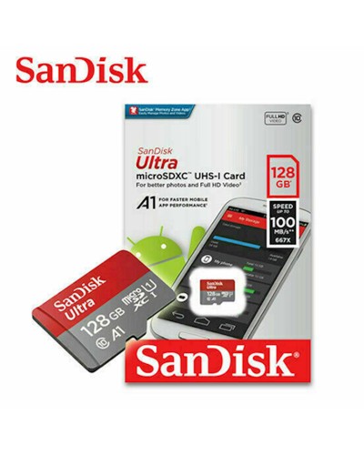Yaddaş kartı SanDisk 128GB Ultra MicroSDXC Class 10 UHS-I