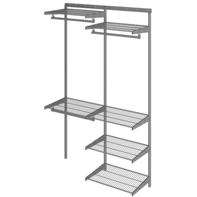 Вешалка с полками Praktik Home Optima G120, гардеробная система, графит Вешалка с полками Praktik Home Optima G120, гардеробная система, графит