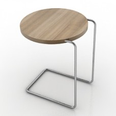 Jurnal masası, Oak sonomo laminat, 36 mm qalınlıq, metal hissə xrom, 35x25x55 sm, diametr 40 sm - QM_10001