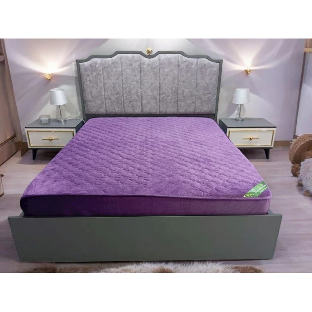 Наматрасник защитный Luxe Cotton Lu-xe-000682, 180x200 см, двуспальный, велюр, фиолетовый