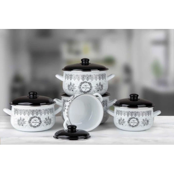 Набор кастрюль, нержавеющая сталь, белый, 18/20/24/26/28 см