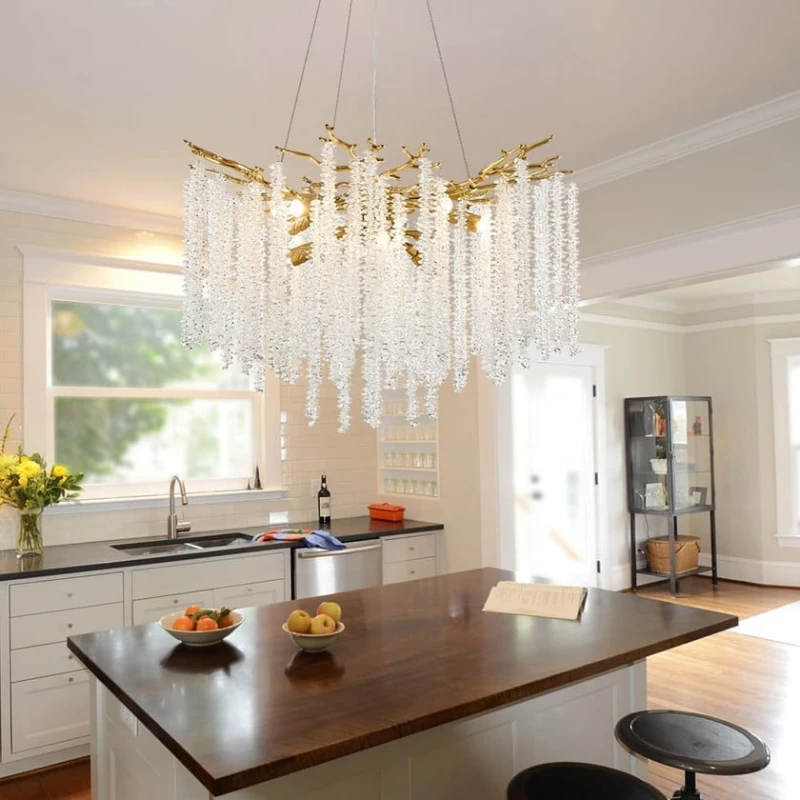 Люстра подвесная Şəms Aydınlatma 85032-1000, E14, золотистая/прозрачные кристаллы - 33001-1000 GD Люстра подвесная Şəms Aydınlatma 85032-1000, E14, золотистая/прозрачные кристаллы - 33001-1000 GD