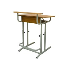 Məktəbli masası və oturacaq Tənzimlənən, Üst lay- verzalit, rəf-laminat, oturacaq-dikt, metal karkas-toz boya - GM_37100011