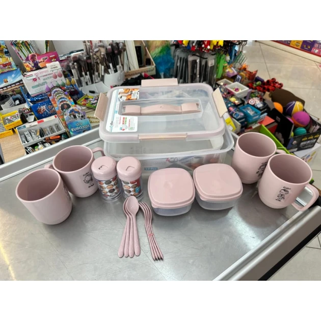 Набор для пикника 0001, розовый Набор для пикника 0001, розовый